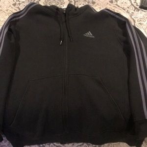 Adidas fleece essential 3stripe full zip hoodie